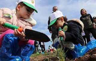 Deprem şehitleri anısına 3 bin 900 fidan toprakla...