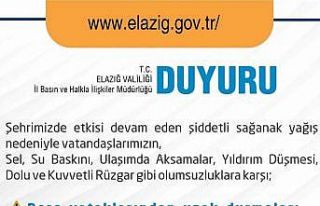 Elazığ Valiliği vatandaşları uyardı