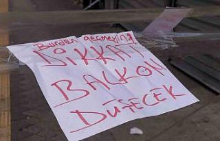 Güngören’de balkonu çökmek üzere olan binaya...