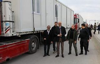 İpekyolu Belediyesinden deprem bölgesine konteyner...