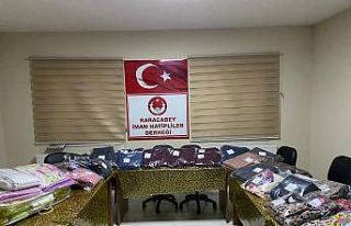 Karacabey’de kadınlar depremzedeler için eşofman...