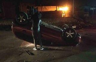 Kontrolden çıkan otomobil takla attı, sürücü...