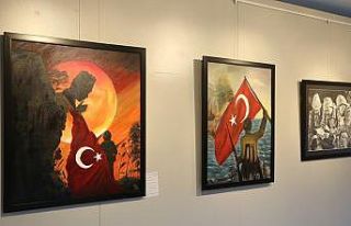 Kursiyerlerden Çanakkale Zaferi anısına resim sergisi