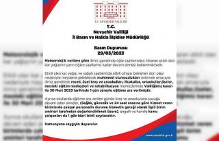 Nevşehir’de eğitime kar engeli