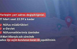 Nüfus Müdürlükleri adres bayanı için 17 Mart...