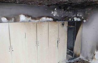 OMÜ Tıp’ta yanan giyinme odası görüntülendi