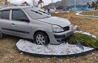 Otomobil refüje çıktı: 2 yaralı