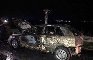 Tekirdağ’da seyir halindeki otomobil yandı