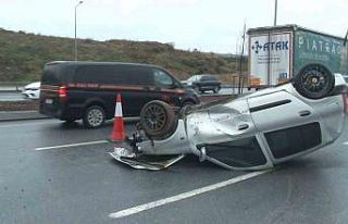 Yağışlı hava nedeniyle şehir hastanesi yolunda...