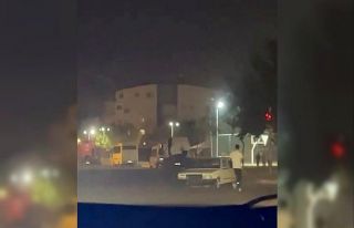 Akan trafiği hiçe saydı, dakikalarca drift yaptı