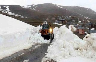 Bayburt-Trabzon arasında baharda karla mücadele