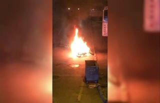 Bursa’da seyir halindeki motosiklet alev alev yandı