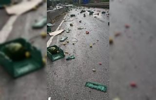 Bursa’da vinç ile kamyon çarpıştı, binlerce...