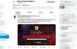 Cumhurbaşkanı Erdoğan’dan Samsunspor’a tebrik
