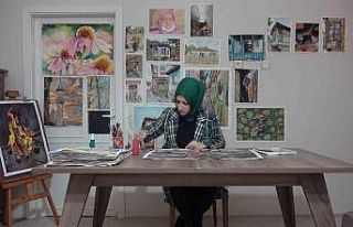 Depremin acı hatıralarını resmetti: Eserlerini...