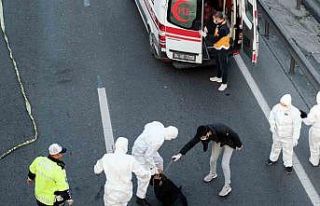 E-5 karayolunda ilginç anlar, bir adam yolun ortasına...