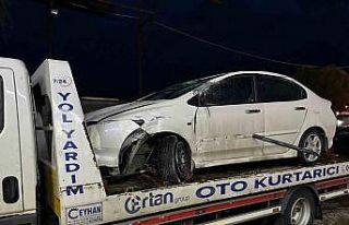 Elazığ’da otomobil, tünel içerisinde takla attı