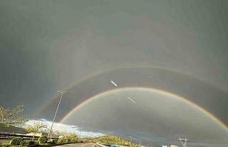 Elazığ’da yağmur sonrası gökkuşağı şöleni