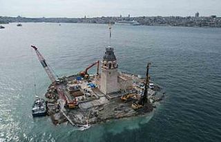 Kız Kulesi’nde sona yaklaşıldı, dron ile havadan...