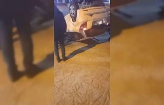 Kontrolden çıkan otomobil takla attı