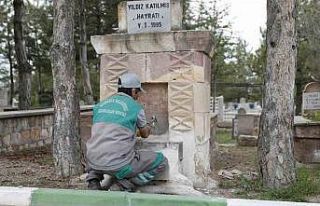 Mezarlıklarda bayram mesaisi