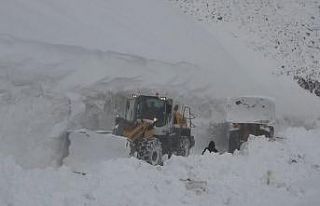 Muş’ta 6 metre karda zorlu yol açma çalışması