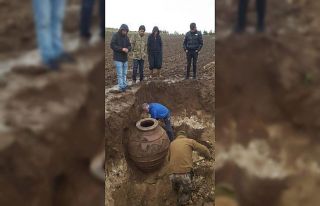 Tarla sürerken tarihi küp buldu