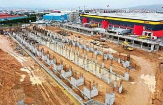 Yeni hal binası hızla yükseliyor