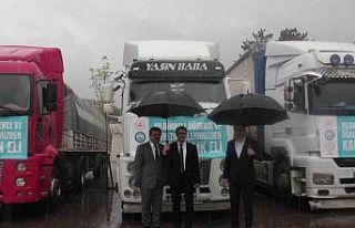 Yıldırım Belediyesi’nin yardımları tırları...