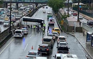 6 işçi yaralanmıştı, midibüsün kaza anı kamerada