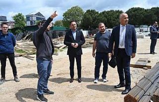 Başkan Erdoğan, inşaat çalışmaları devam eden...