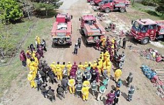 Beyşehir’de yangın işçilerinin işbaşı eğitimleri...