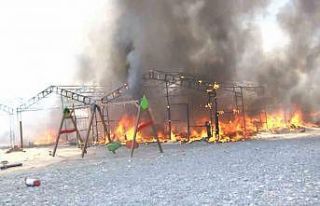 Çadır kentte yürekleri ağza getiren yangın