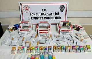 Çaycuma’da kaçak elektronik sigara ve makaron...