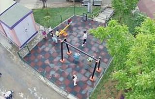 Çocuk parkının imalatı yalnızca 3 günde tamamlandı