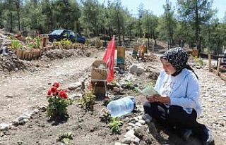 Depremin merkez üssündeki mezarlıkta buruk Anneler...