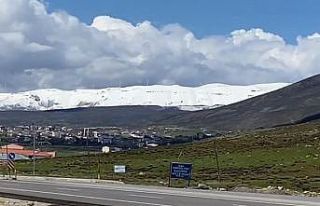 Karlıova’nın yüksek tepeleri beyaza büründü