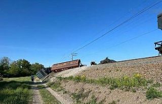 Kırım’da tahıl yüklü trenin vagonları raydan...