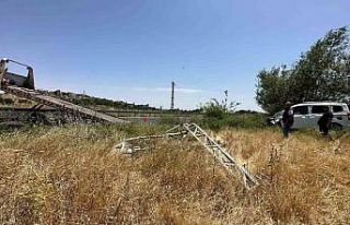 Mardin’de hafif ticari araç elektrik direğine...