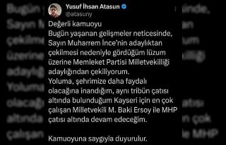 Memleket Partili Atasun, milletvekiliği adaylığından...