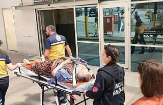 Merdivenden düşen yaşlı kadın hastanelik oldu