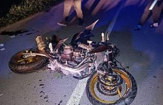 Motosiklet devrildi: 1 yaralı