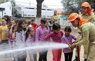 Ormancılardan okullarda yangın eğitimi