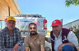 Ormancıların bulduğu yaralı leylek tedavi altına...