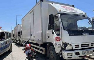 Park halindeki kamyonete çarptı