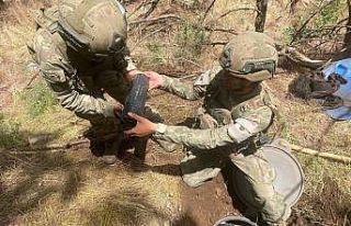 PKK’lı teröristlere ait 73 adet havan mühimmatı...