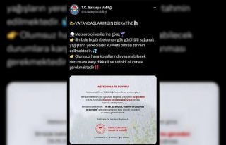 Sakarya Valiliği’nden sağanak yağış uyarısı