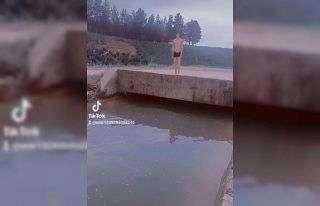 TikTok videosu çekmek için atladığı su kanalından...