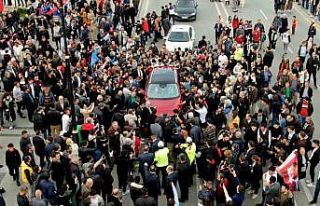 Togg izdiham oluşturdu, o anlar havadan görüntülendi