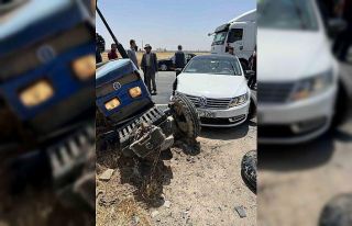 Traktör ve otomobil çarpıştı: 1 yaralı